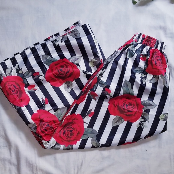 2 pc Rose Striped Maxi Skirt Cold Shoulder Dress M - Picture 5 of 6